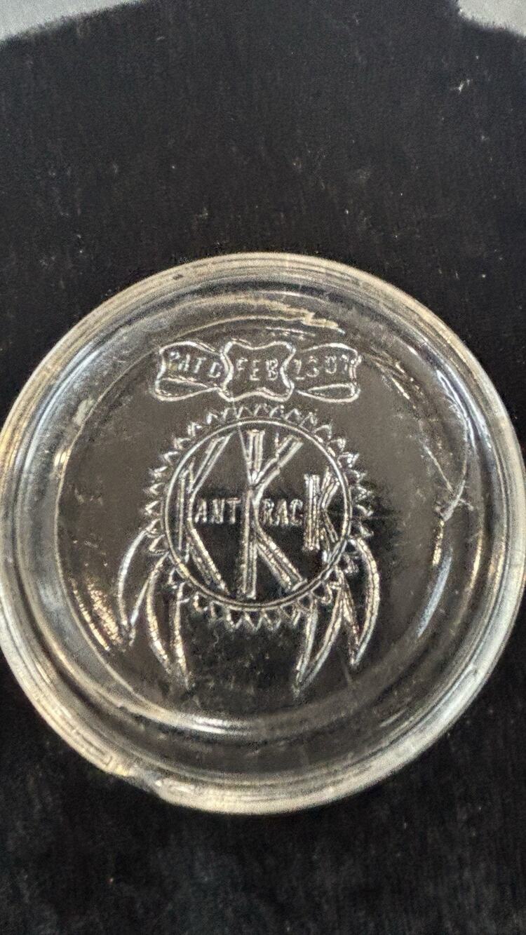 Antique Kant Krack KKK Glass Fruit Jar Lid Insert Pat’d Feb 12 1907